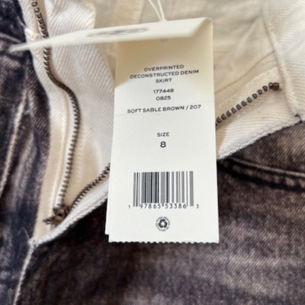 TORY BURCH Overprinted Deconstructed Denim Skirt (NWT) - Picture 4 of 7